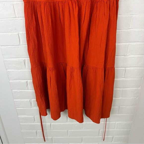 Calvin Klein Orange Flutter Sleeve Tiered Casual Dress Size 8 - Picture 5 of 11